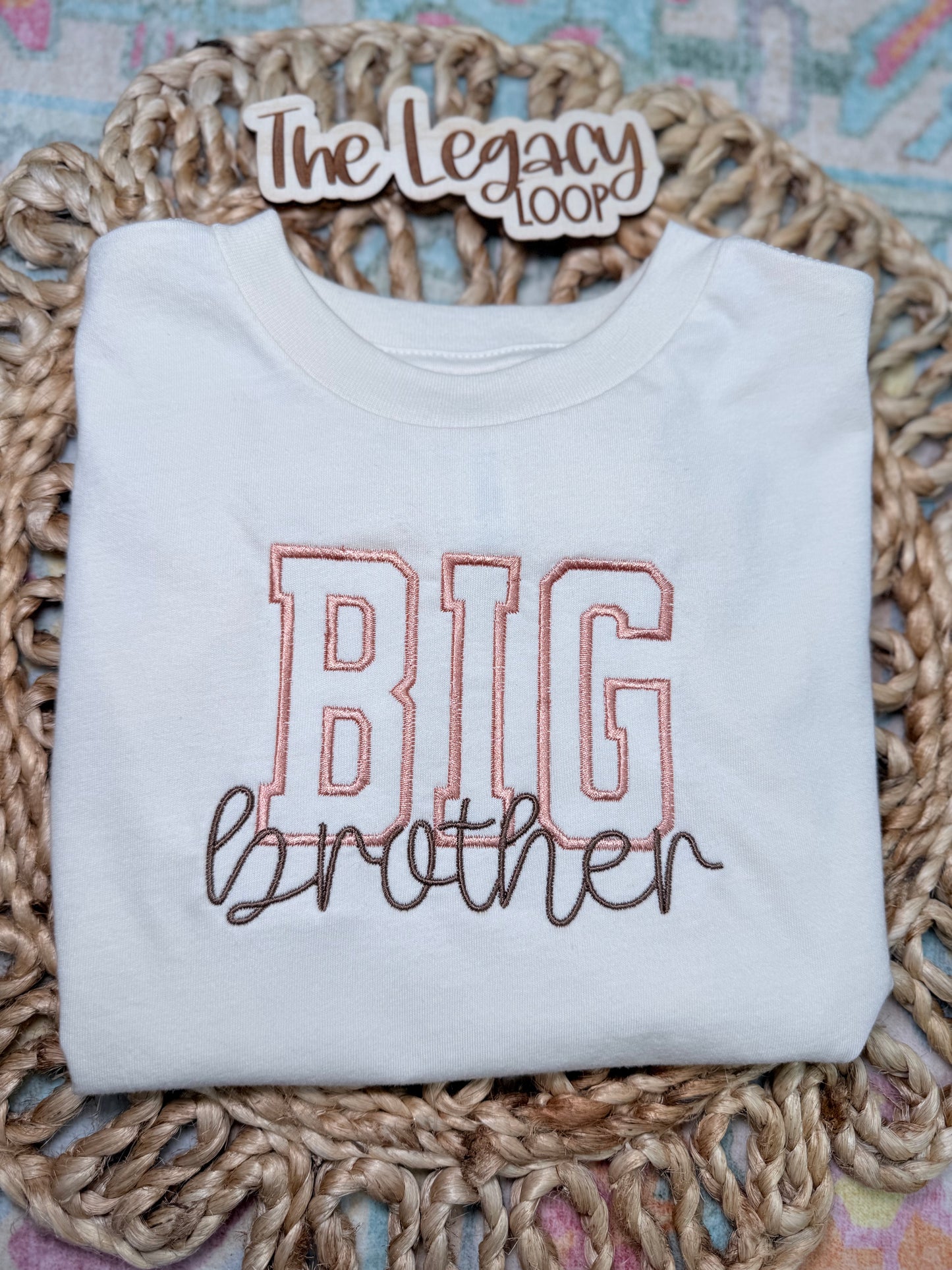 Personalized Big Brother Embroidered Shirt | Custom Sibling Announcement Tee | Big Brother Pregnancy Reveal Shirt