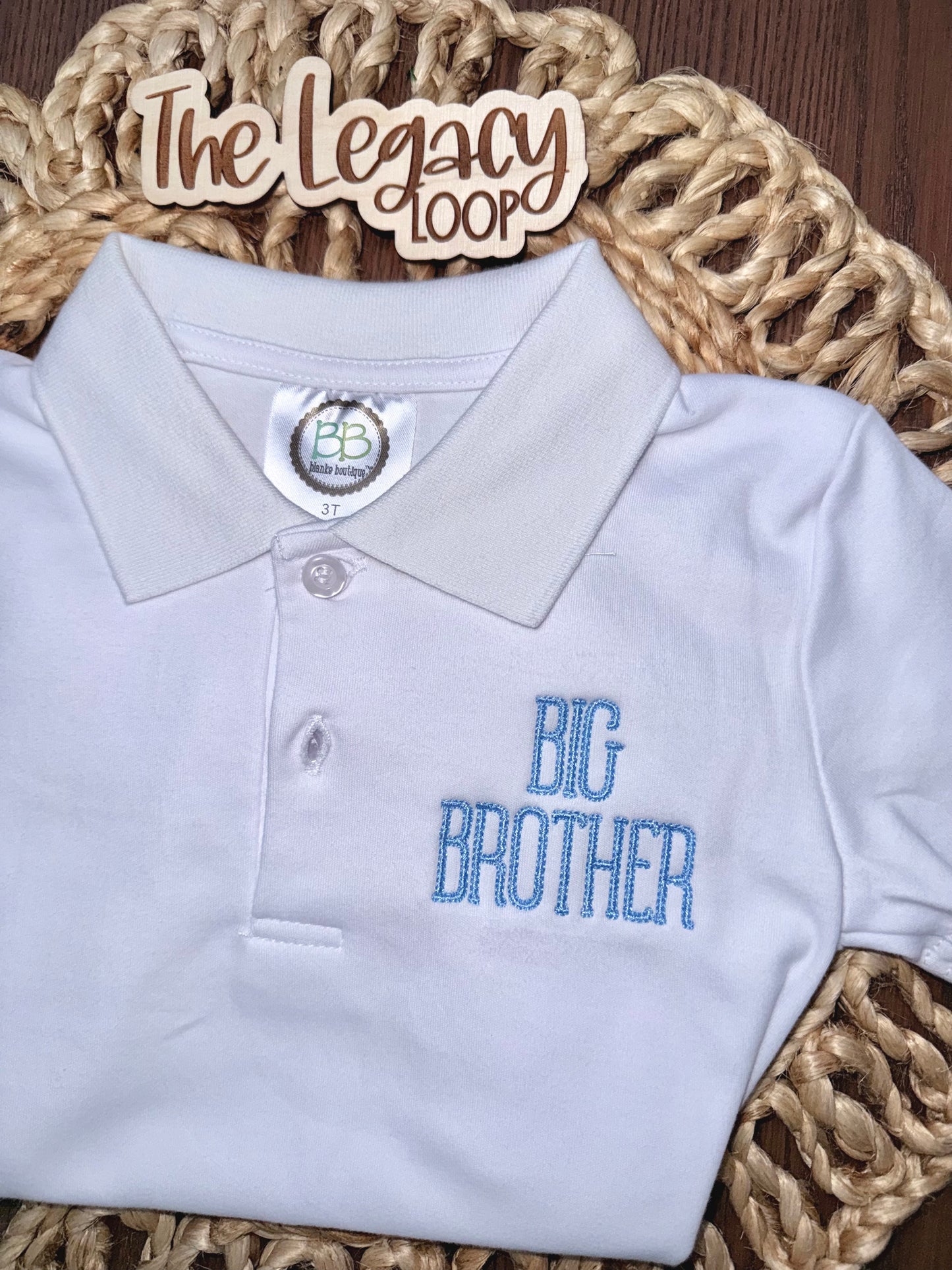 Personalized Big Brother Polo Shirt | Embroidered Sibling Announcement Shirt | Big Brother Outfit for Boys | Custom Brother Shirt