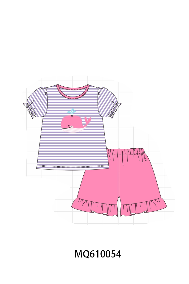 Purple & Blue whale embroidery stripe collection - ETA: May (Closes 11/01)