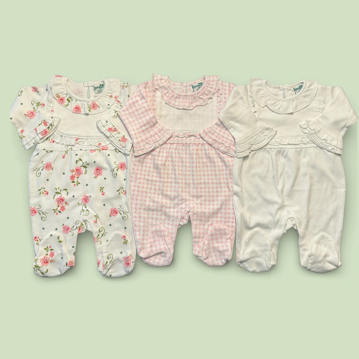 Personalized Ruffle Footie for Baby Girls | Custom Embroidered Baby Sleeper | Monogram Footie Pajamas | Newborn Take Home Outfit