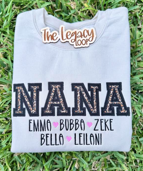 Custom Nana Sweatshirt with Grandkids Names