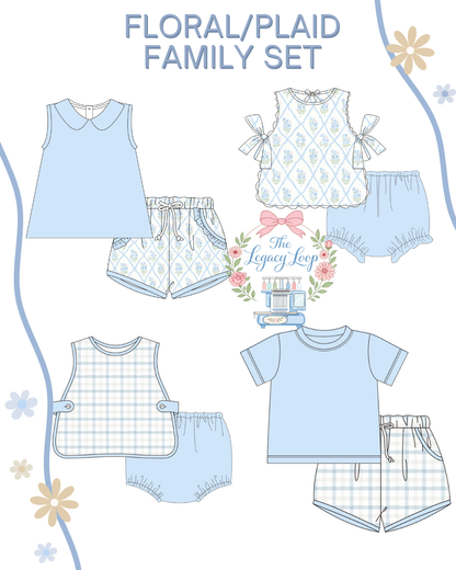 Blue Floral & Plaid Sibling Sets - Closes 06/19 (ETA: 10-12 weeks)