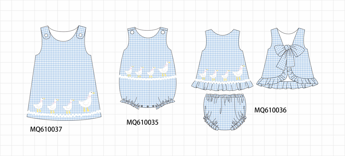 Blue goose applique gingham collection - ETA: May (Closes 11/01)