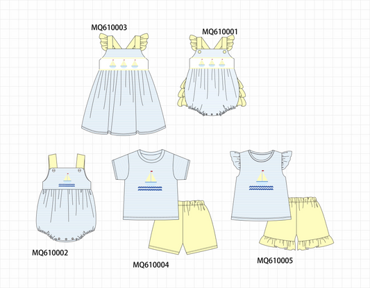 Blue stripe sailboat embroidery collection - ETA: May (Closes 11/01)