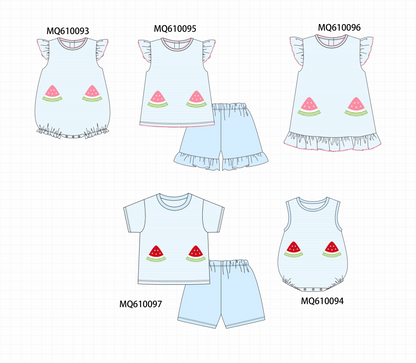 Blue stripe watermelon applique stripe collection - ETA: May (Closes 11/01)