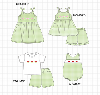 Green gingham watermelon embroidery collection - ETA: May (Closes 11/01)