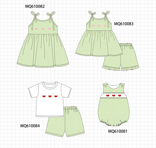Green gingham watermelon embroidery collection - ETA: May (Closes 11/01)