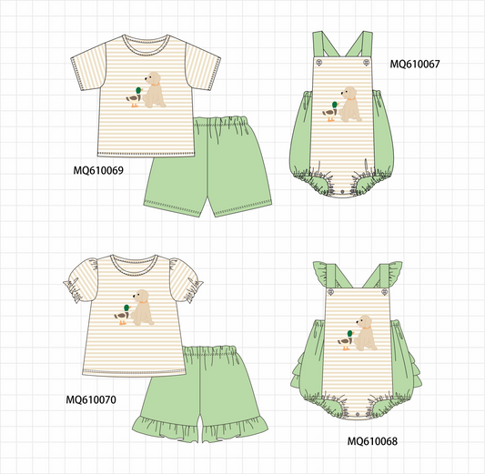 Green mallard puppy embroidery stripe collection - ETA: May (Closes 11/01)