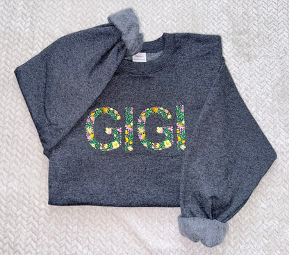 Floral Name Sweatshirt