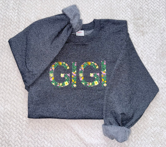 Floral Name Sweatshirt