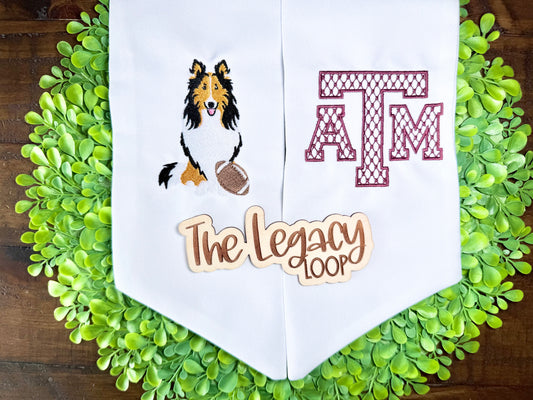 College Football TAMU Reveille Wreath Sash