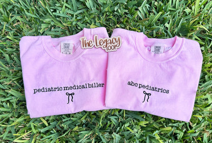 Medical Office Staff Bow T-Shirt – Choose Your Title