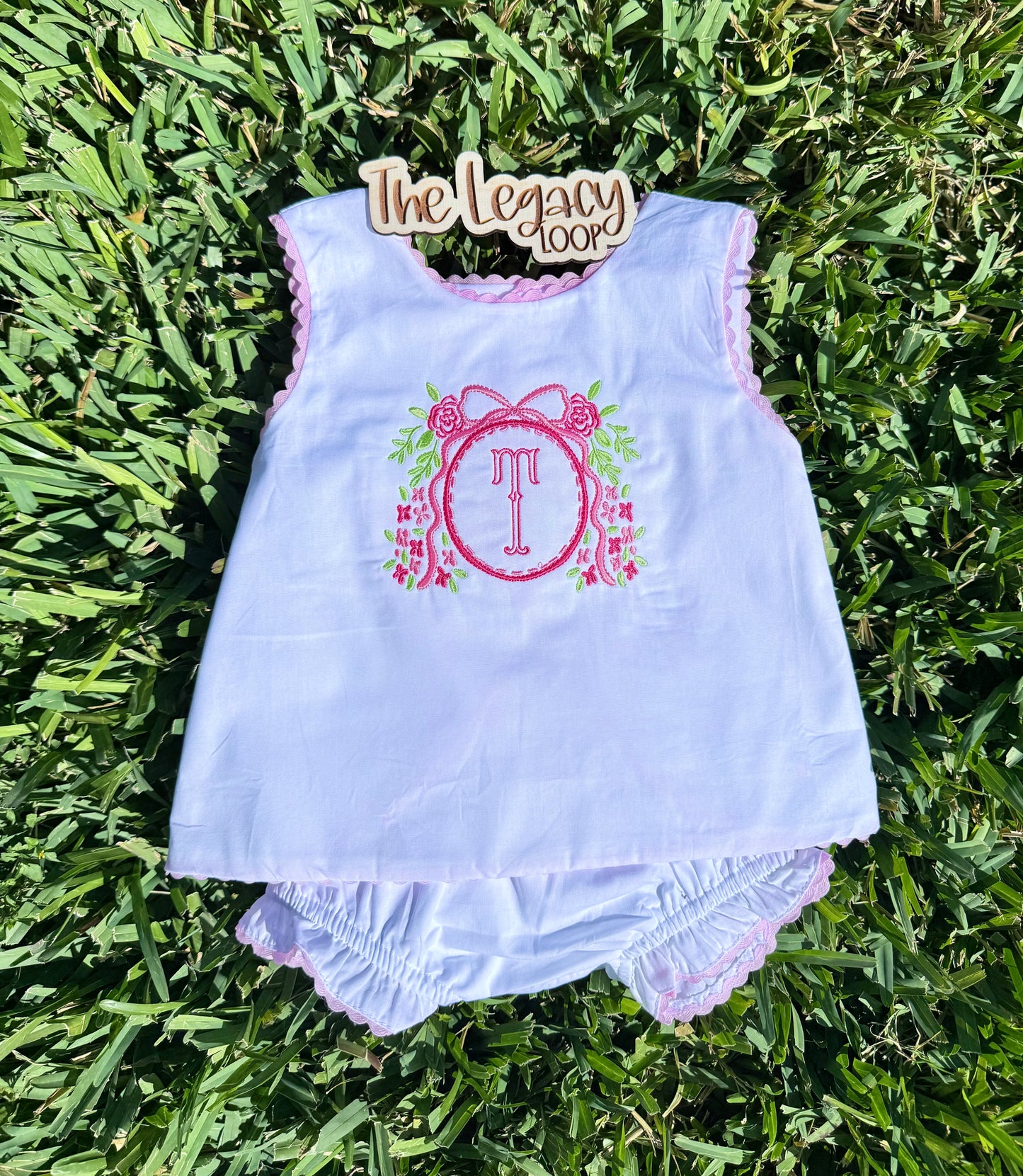 Baby Girl Monogram Swing Back Set