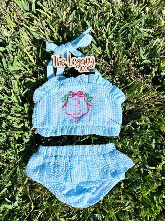 Seersucker Bathing Suit