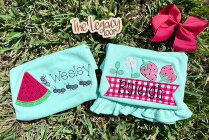 Watermelon & Ants Applique Design