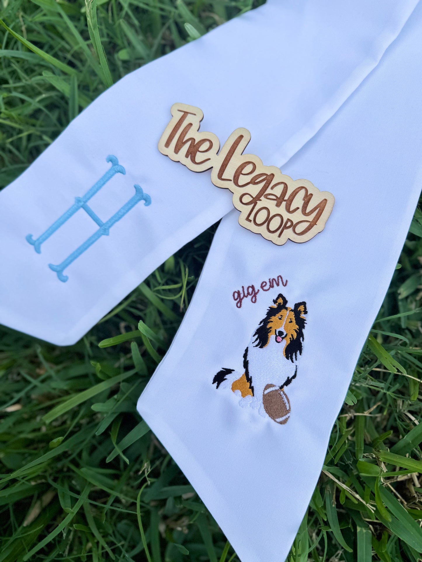College Football TAMU Reveille Wreath Sash