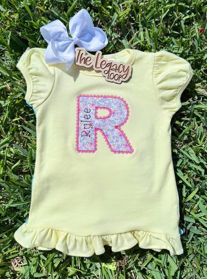 Personalized Floral Initial Shirt