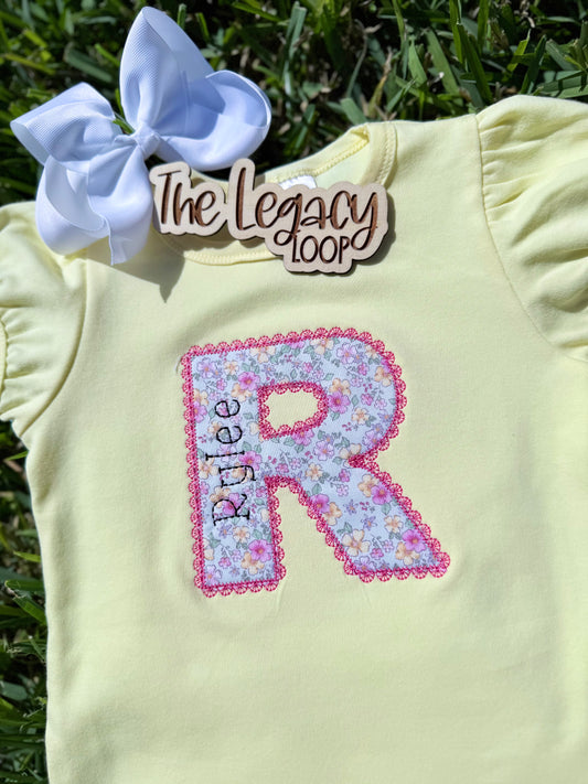 Personalized Floral Initial Shirt