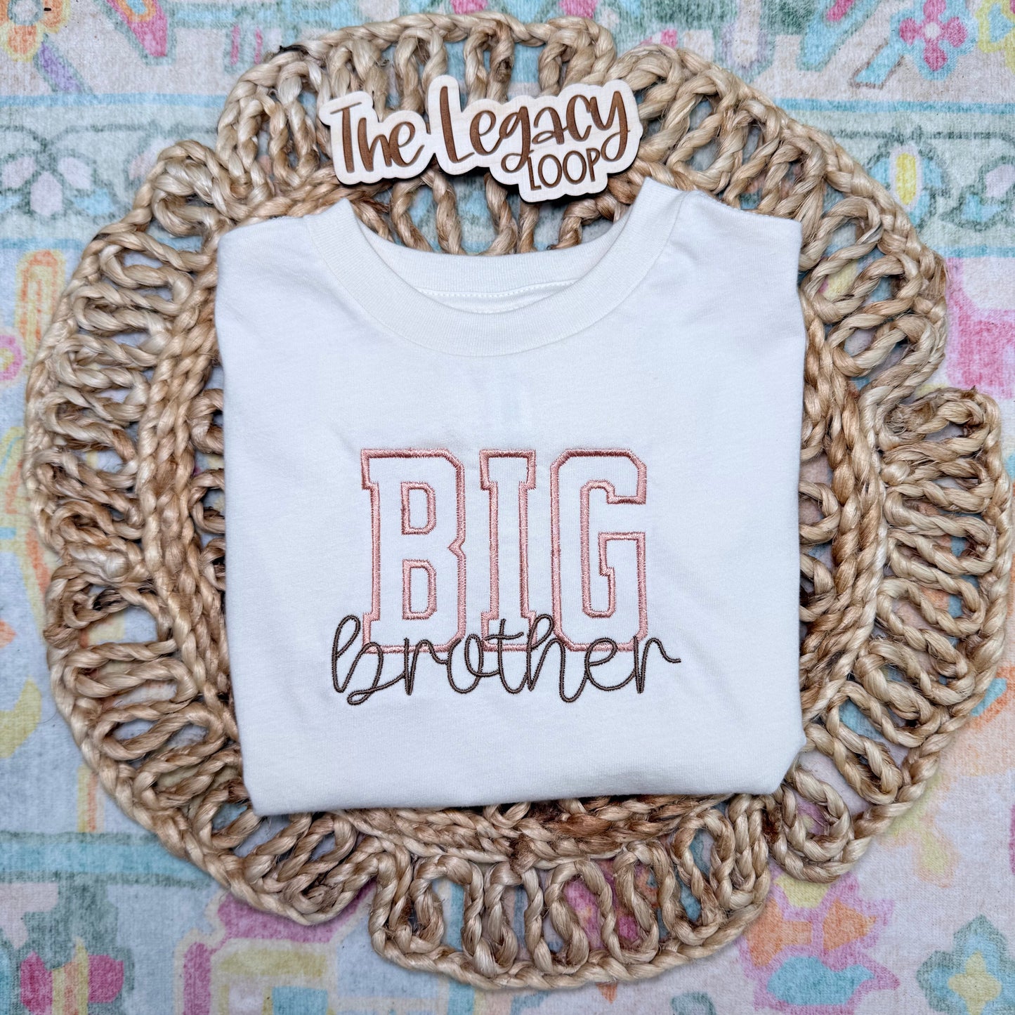 Personalized Big Brother Embroidered Shirt | Custom Sibling Announcement Tee | Big Brother Pregnancy Reveal Shirt