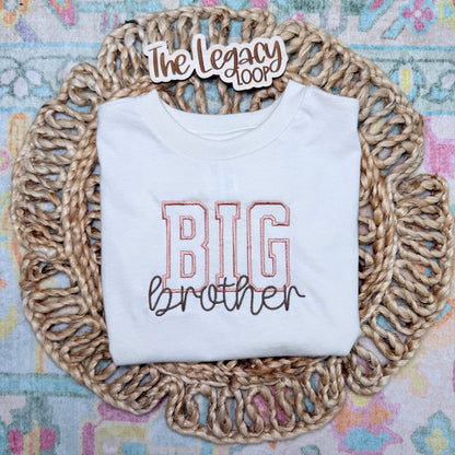 Personalized Big Brother Embroidered Shirt | Custom Sibling Announcement Tee | Big Brother Pregnancy Reveal Shirt