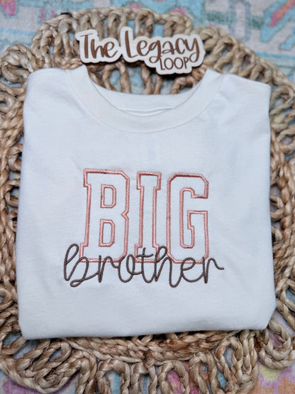 Personalized Big Brother Embroidered Shirt | Custom Sibling Announcement Tee | Big Brother Pregnancy Reveal Shirt