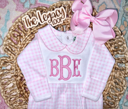 Personalized  Baby Romper | Custom Monogram Baby Outfit | Embroidered Baby Footie | Boutique Baby Girl Clothing