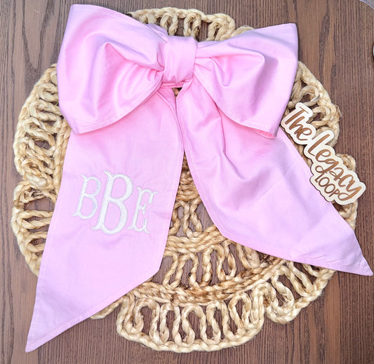 Personalized Newborn Hospital Sash Bow | Monogram Baby Nursery Sash | Embroidered Baby Bow