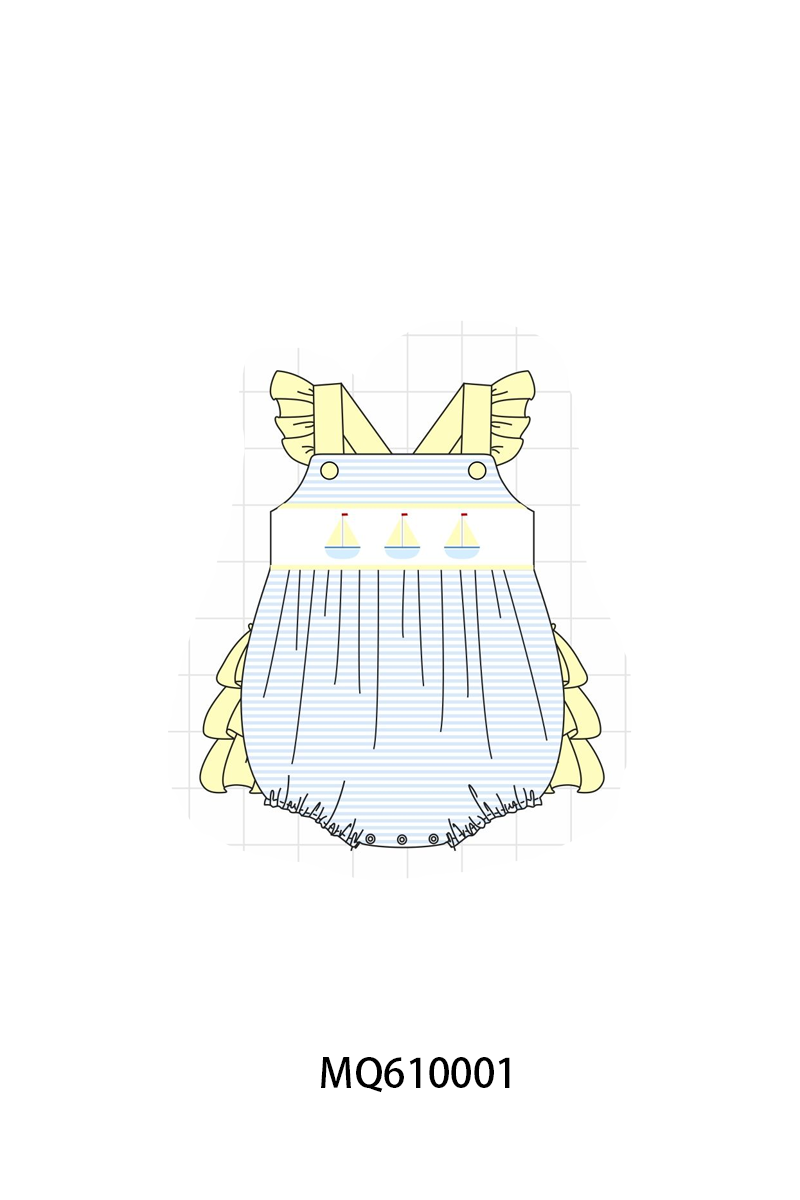 Blue stripe sailboat embroidery collection - ETA: May (Closes 11/01)