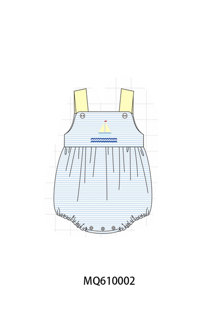Blue stripe sailboat embroidery collection - ETA: May (Closes 11/01)