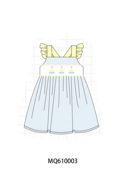 Blue stripe sailboat embroidery collection - ETA: May (Closes 11/01)