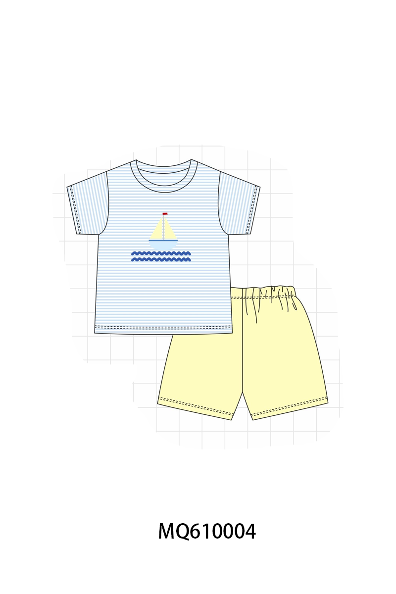 Blue stripe sailboat embroidery collection - ETA: May (Closes 11/01)