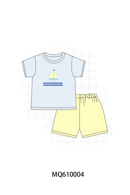 Blue stripe sailboat embroidery collection - ETA: May (Closes 11/01)