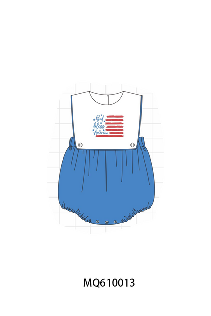 Red patriotic flag embroidery bow collection - ETA: May (Closes 11/01)
