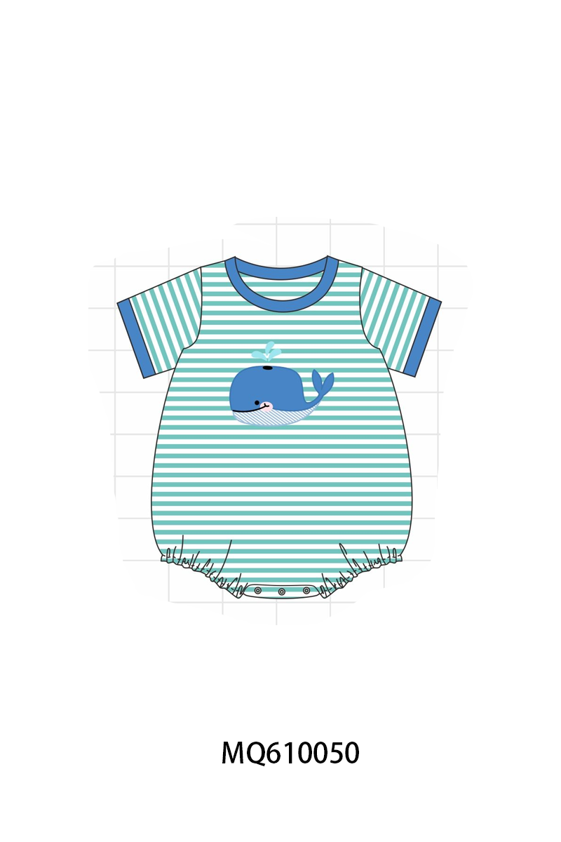 Purple & Blue whale embroidery stripe collection - ETA: May (Closes 11/01)