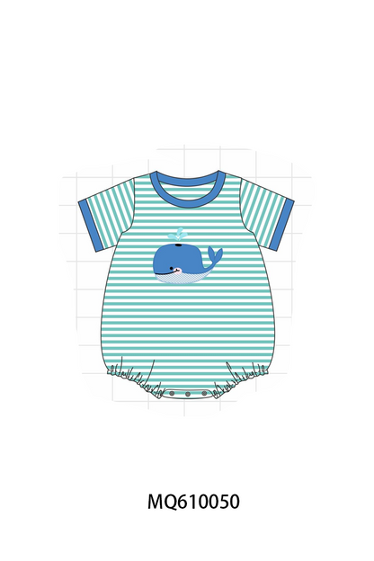 Purple & Blue whale embroidery stripe collection - ETA: May (Closes 11/01)