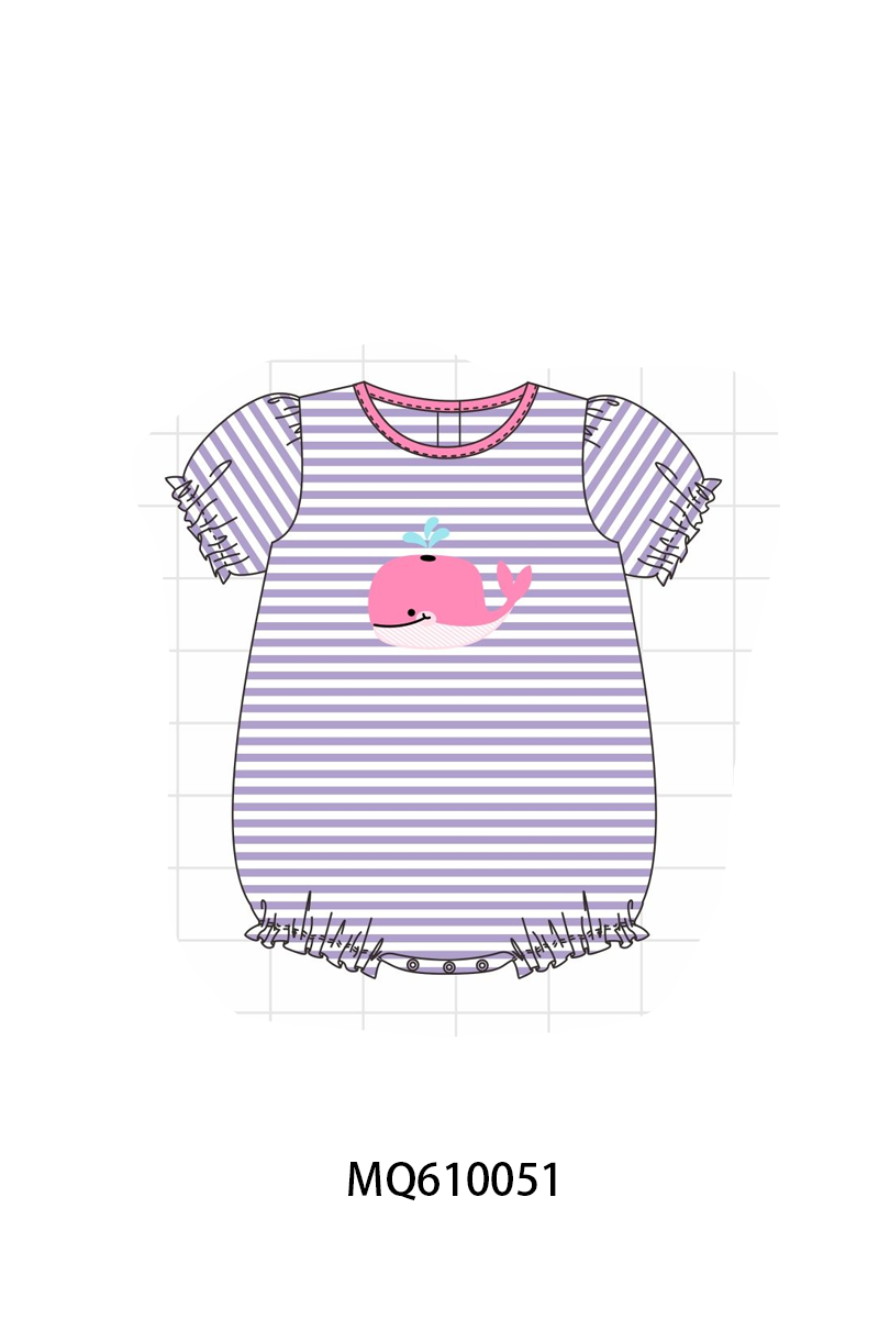 Purple & Blue whale embroidery stripe collection - ETA: May (Closes 11/01)