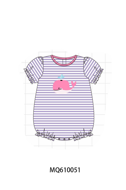 Purple & Blue whale embroidery stripe collection - ETA: May (Closes 11/01)