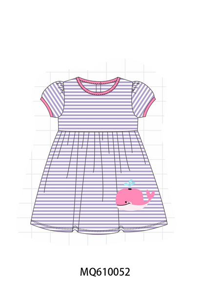 Purple & Blue whale embroidery stripe collection - ETA: May (Closes 11/01)