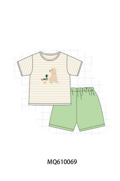 Green mallard puppy embroidery stripe collection - ETA: May (Closes 11/01)