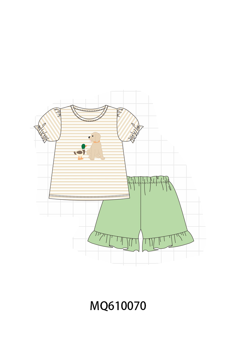 Green mallard puppy embroidery stripe collection - ETA: May (Closes 11/01)
