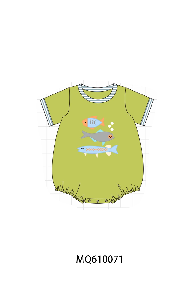 Olive fish applique stripe collection - ETA: May (Closes 11/01)
