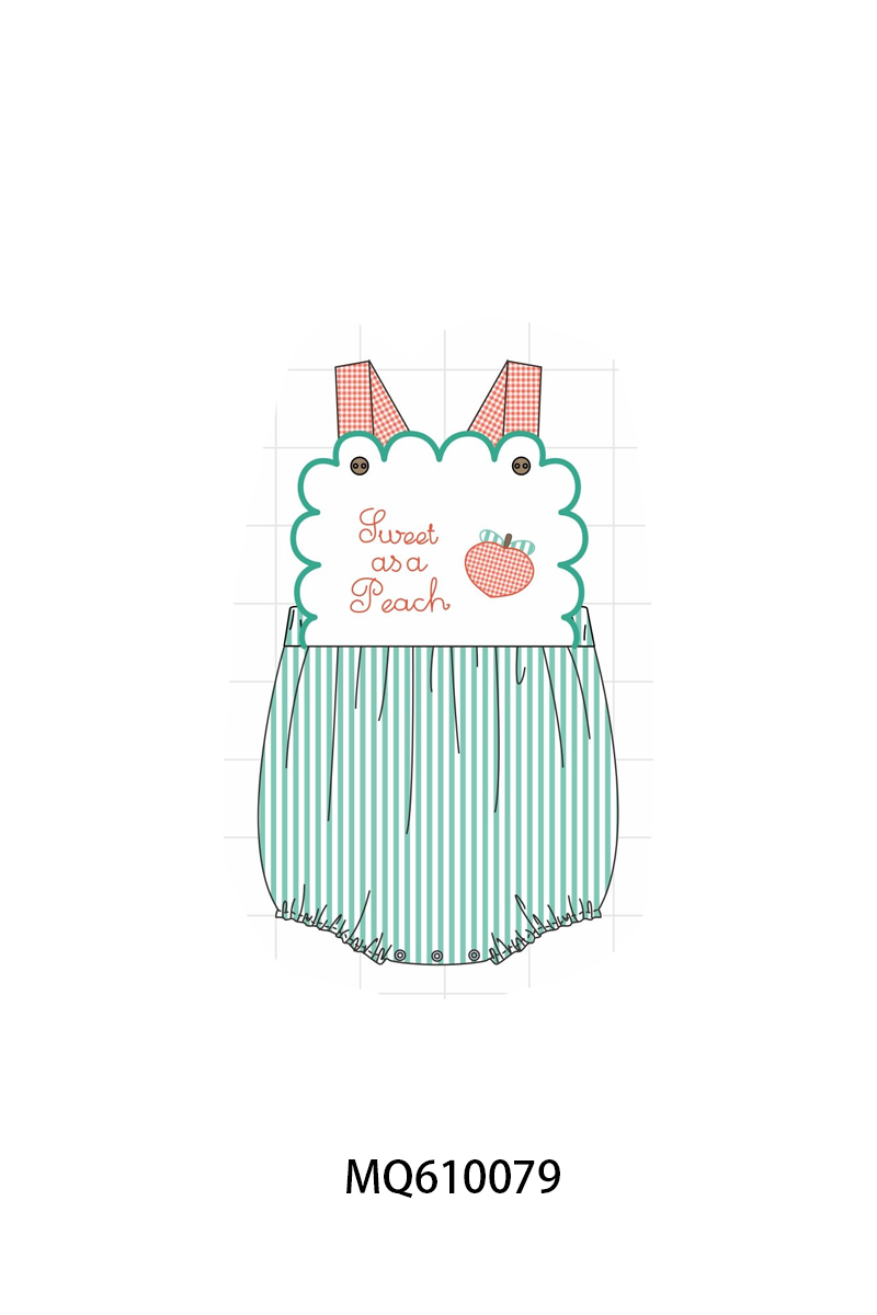Green stripe sweet as a peach embroidery collection - ETA: May (Closes 11/01)