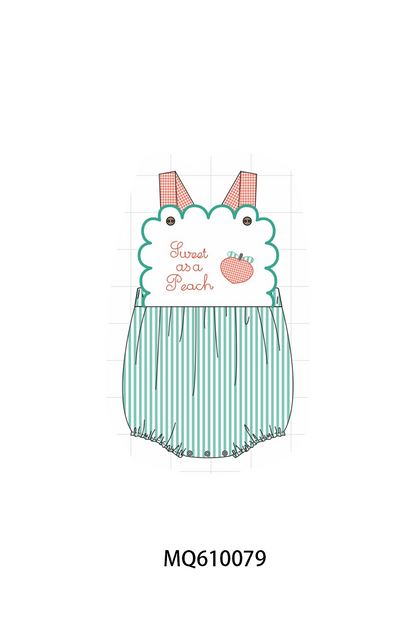 Green stripe sweet as a peach embroidery collection - ETA: May (Closes 11/01)