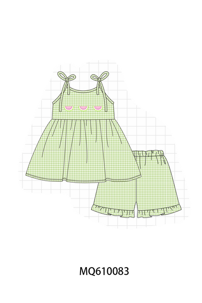 Green gingham watermelon embroidery collection - ETA: May (Closes 11/01)