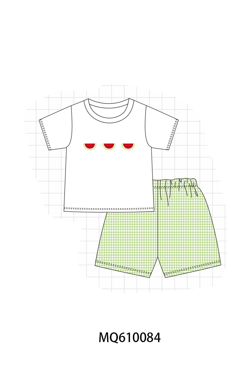 Green gingham watermelon embroidery collection - ETA: May (Closes 11/01)