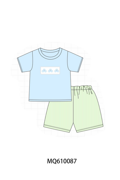 Blue&pink crab embroidery stripe collection - ETA: May (Closes 11/01)