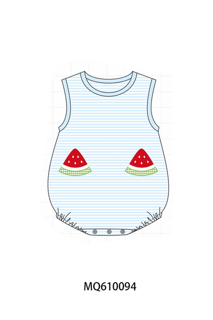 Blue stripe watermelon applique stripe collection - ETA: May (Closes 11/01)