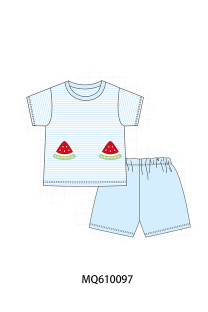 Blue stripe watermelon applique stripe collection - ETA: May (Closes 11/01)