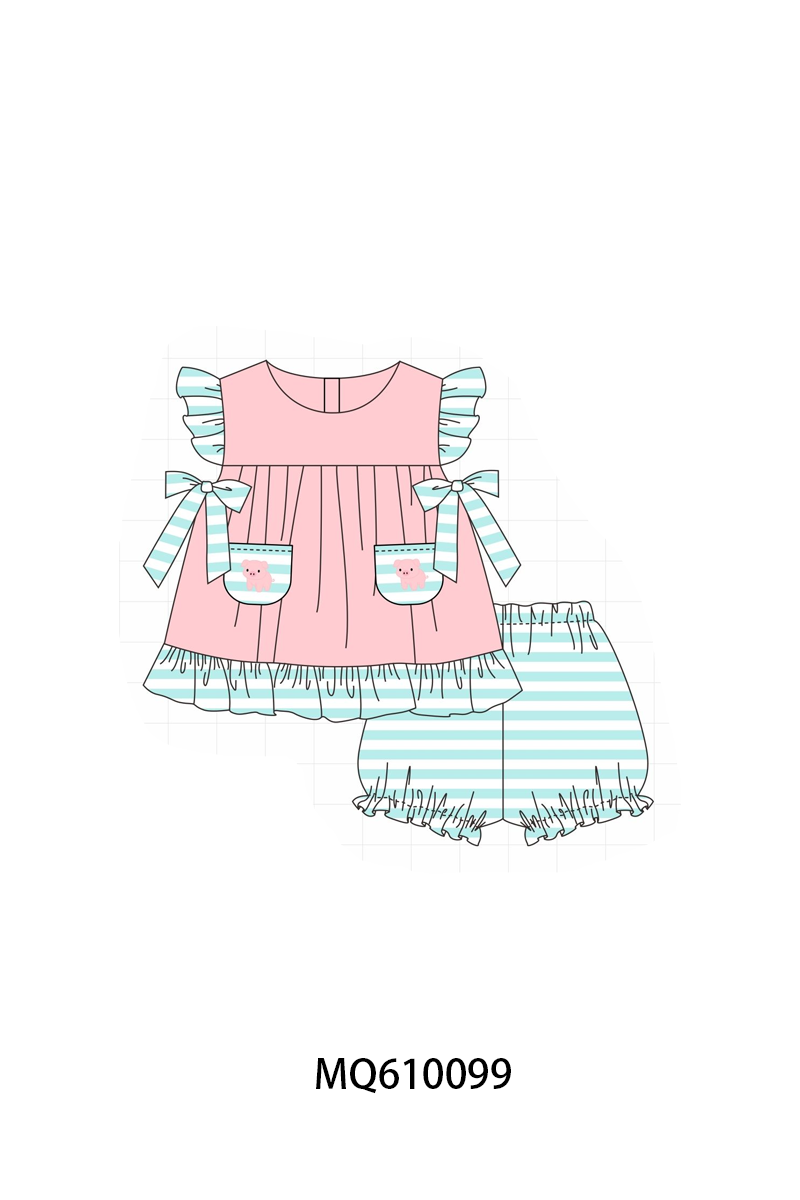 Pink piggy embroidery stripe collection - ETA: May (Closes 11/01)