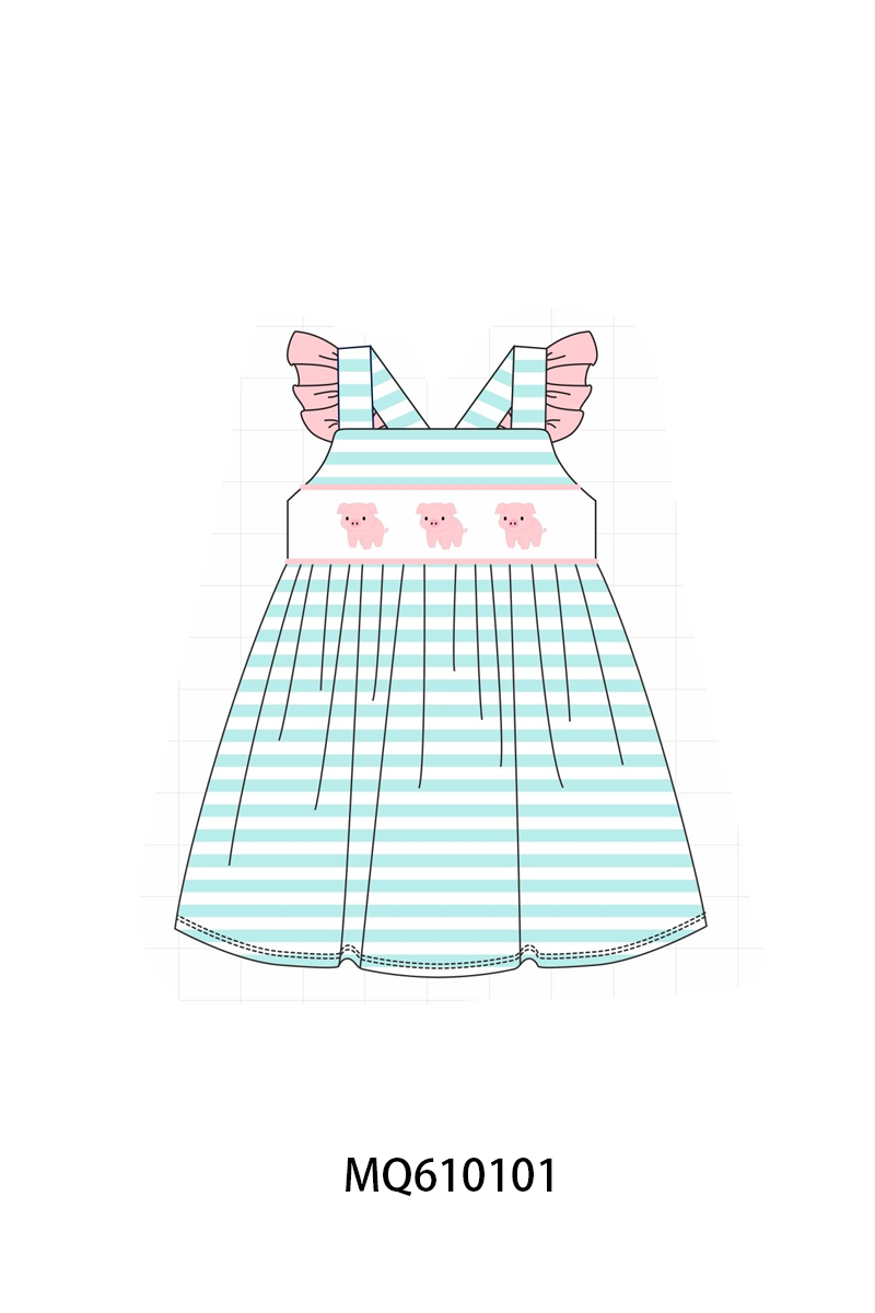 Pink piggy embroidery stripe collection - ETA: May (Closes 11/01)